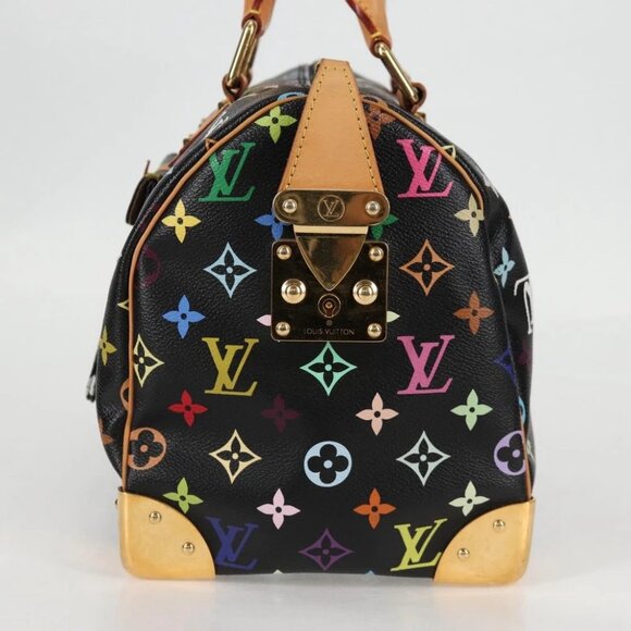 LOUIS VUITTON Monogram Multicolor Speedy 30 Hand Bag Black M92642 Auth 128856V - Picture 7 of 16
